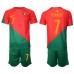 Portugal Cristiano Ronaldo #7 Barnkläder Hemma matchtröja till baby VM 2022 Kortärmad (+ Korta byxor) Billigt